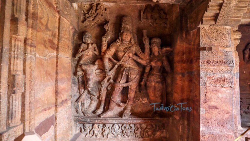 arthanari shiva 1 - TwinsOnToes Sculptures at the caves of Badami - Arthanari Shiva