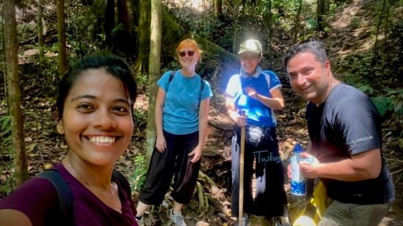 Couchsurfing friends on a hike in Ipoh, Malaysia