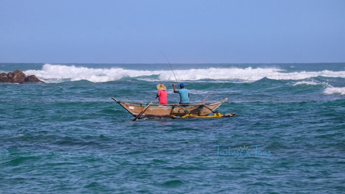Fishermen fishing at sea In Sri Lanka