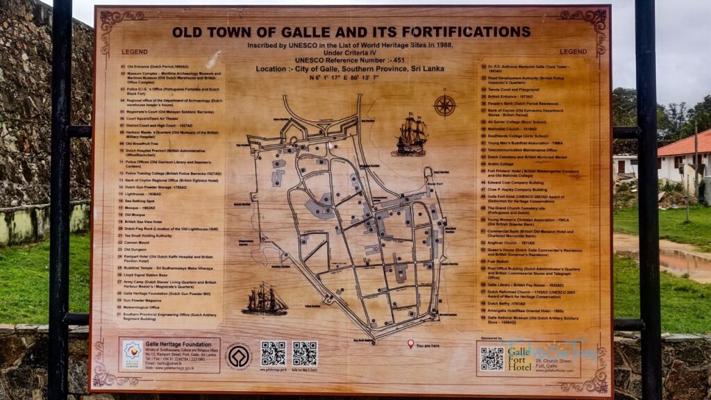 Old town of Galle and its fortifications - map