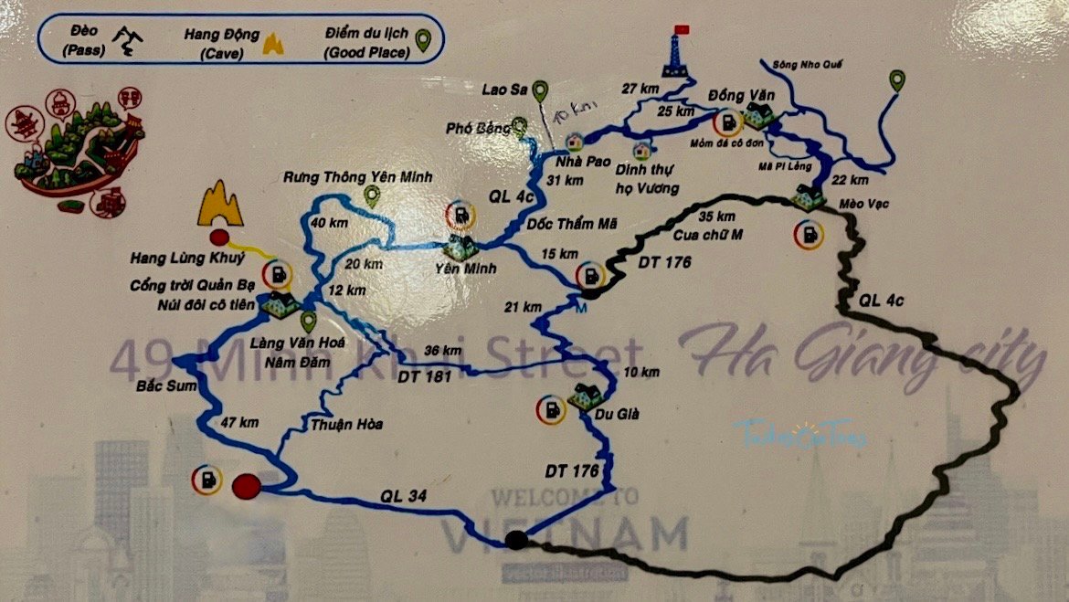 Ha giang loop Map