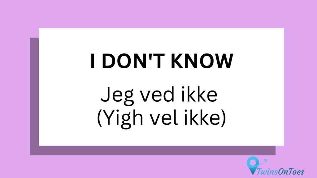 Danish language card - I don't know