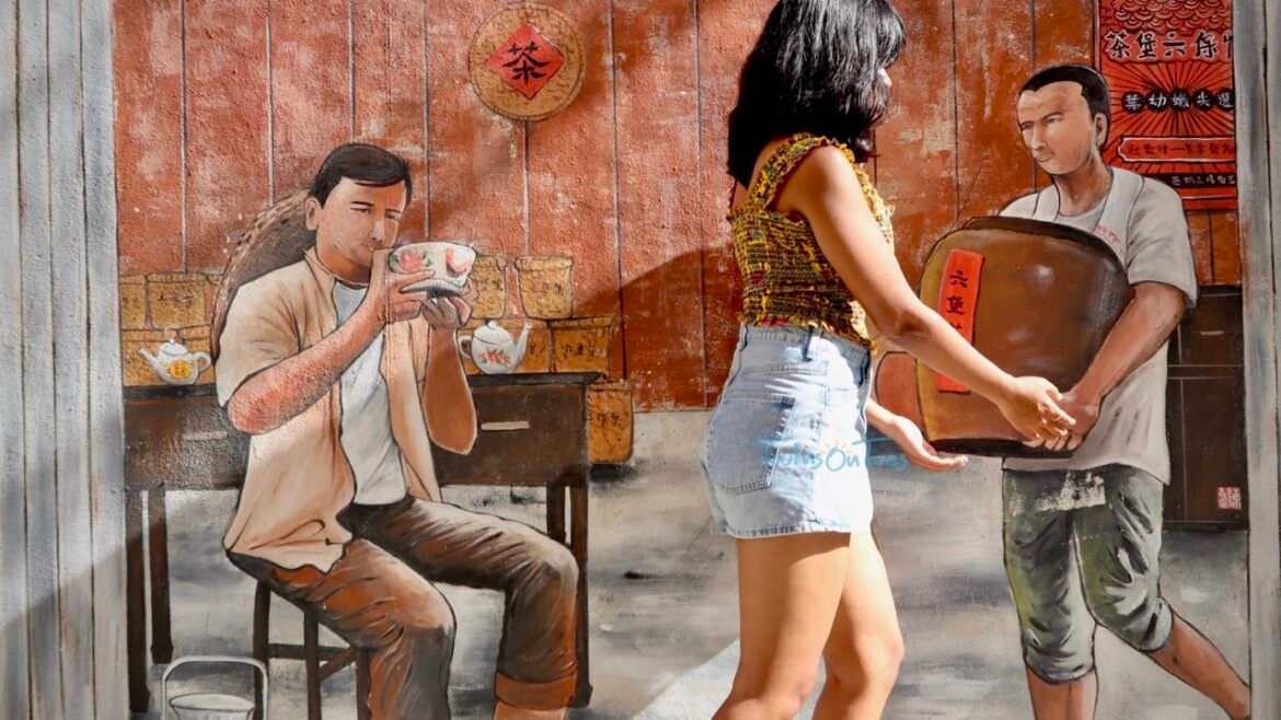 Interactive wall art in Ipoh, Malaysia