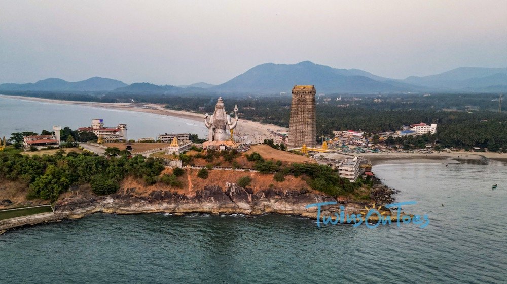 Murudeshwara aerial view - backside