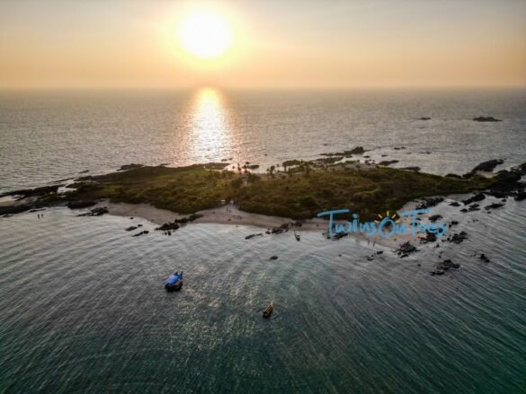St. Mary's island, Udupi - full aerial view