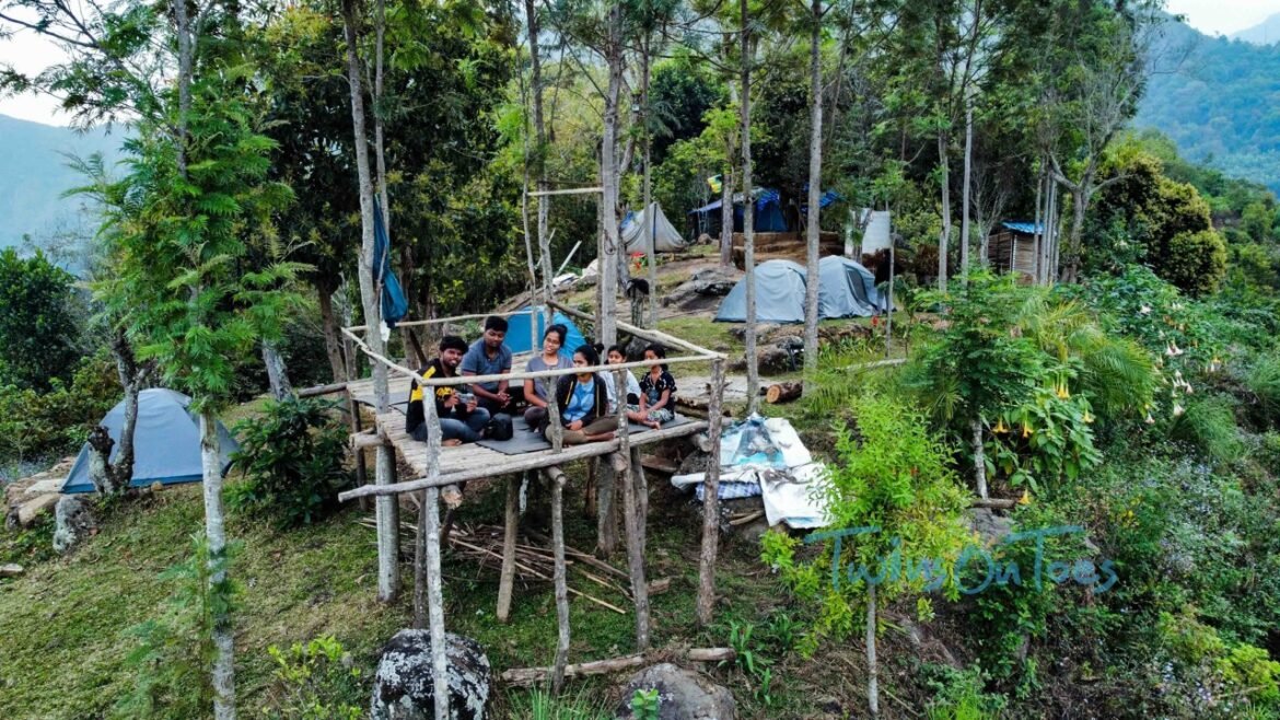 Drone view of vellagavi campsite