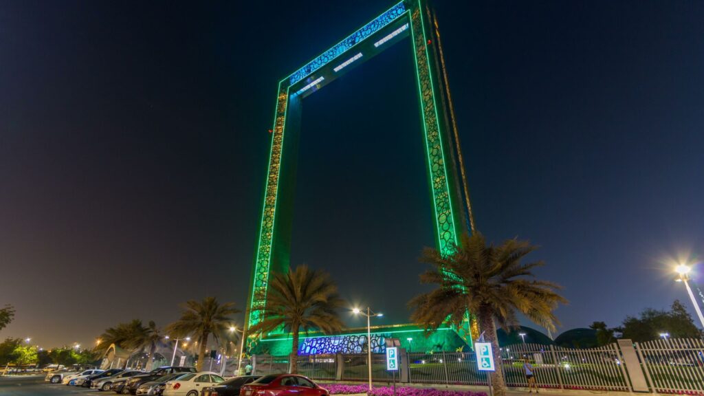 View of Dubai frame from Zabeel park
